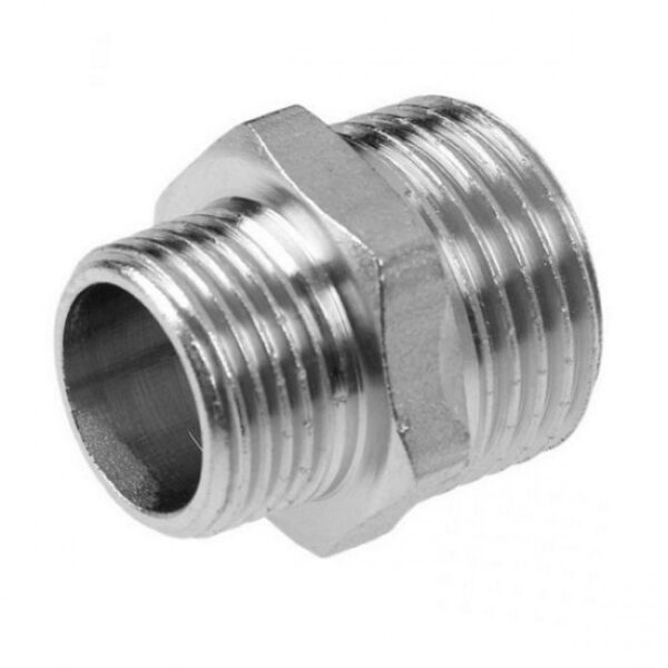 Kroomitud kaksiknippel vk-vk 1" x 1/2" - Image 1