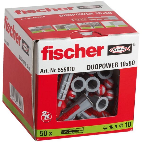 Дюбель универсальный Fischer-Duopower 10x50 (50 шт) — изображение 1
