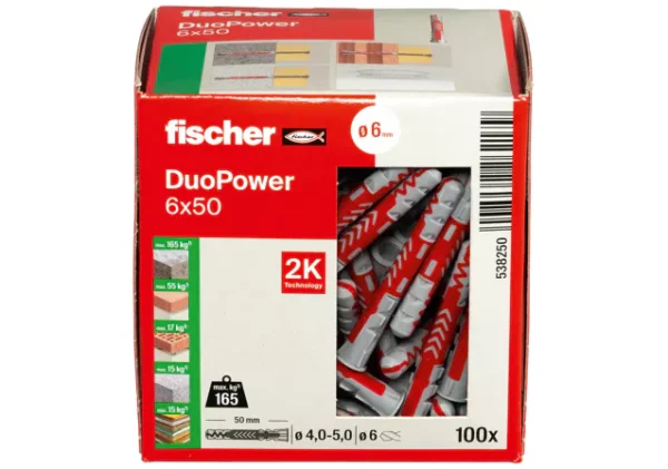 Дюбель универсальный Fischer Duopower 6X50 (100ШТ) — изображение 1