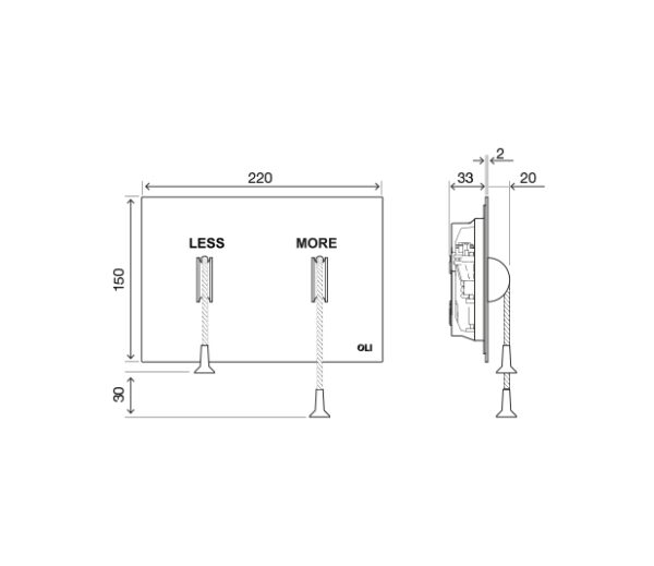 Механическая кнопка смыва Less Is More черная OLI — изображение 4