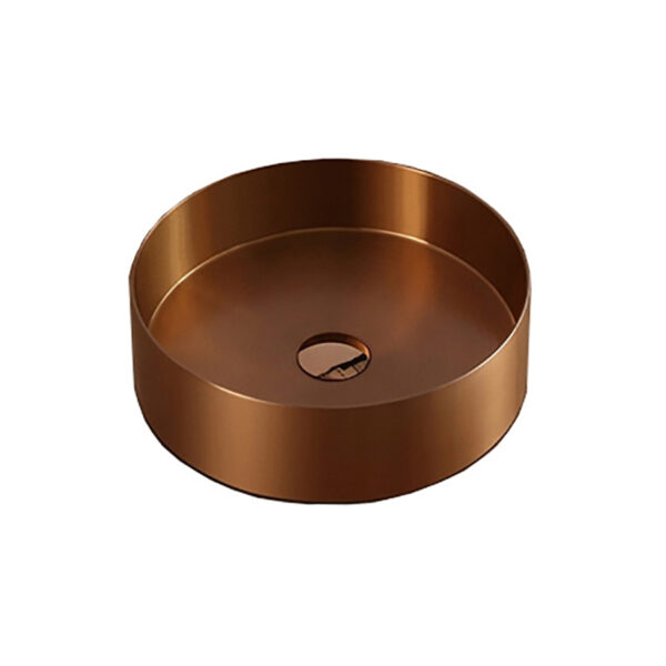 Roostevaba_valamu_400_umar_vask_tootasapinnale_Alyanstorupood Нержавеющая мойка 400 круглая, медная, встраиваемая в столешницу — изображение 1