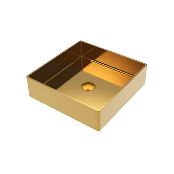 Нержавеющая мойка 400x400, золотистая, встраиваемая в столешницу — изображение 1