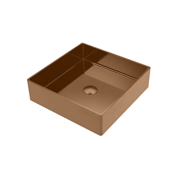 Нержавеющая мойка 400x400, медная, встраиваемая в столешницу — изображение 1