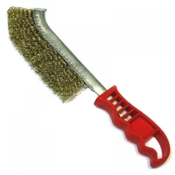 Щетка металическая латунная пластмассовая ручка — изображение 1