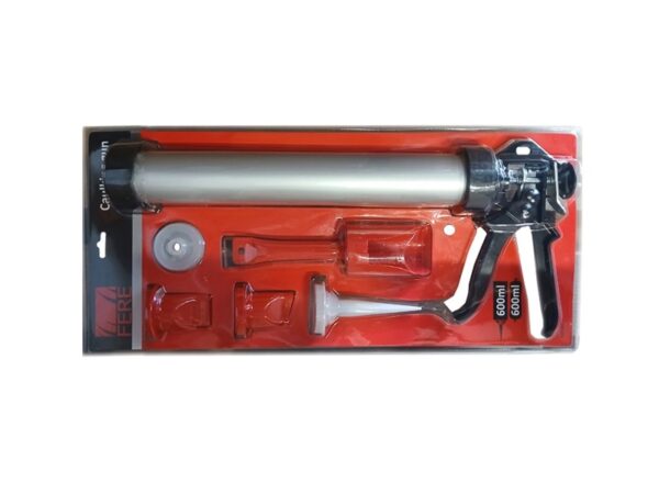 e351 Пистолет для силикона алюм. корпус закрытый (600мл) — изображение 1