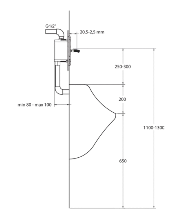 Pissuaari loputusnupp seinasisesele süsteemile Ideal Standard 160x160 Kroom - Image 2