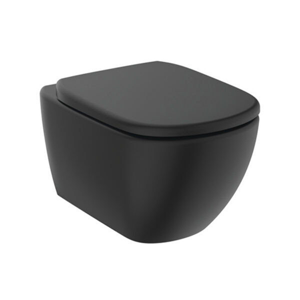 Seinapott TESI Настенный унитаз TESI с крышкой-сиденьем с плавным закрыванием, Ideal Standard, матовый чёрный — изображение 1