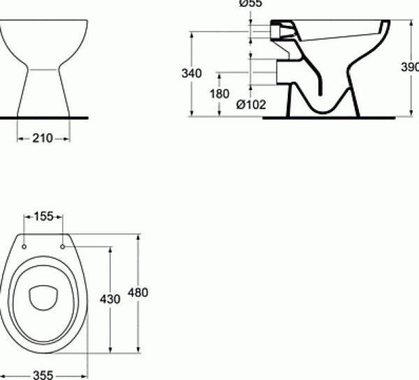 WC-pott põrandale SEVADUO Ideal Standard. Tahavooluga - Image 2