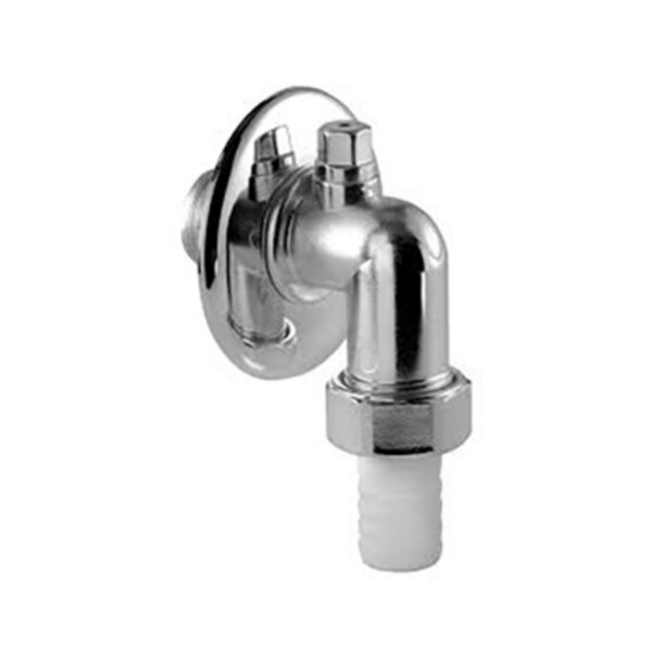 Подключение к канализации для стиральной машины 3/4"VKx19мм. Пластик-Хром — изображение 1