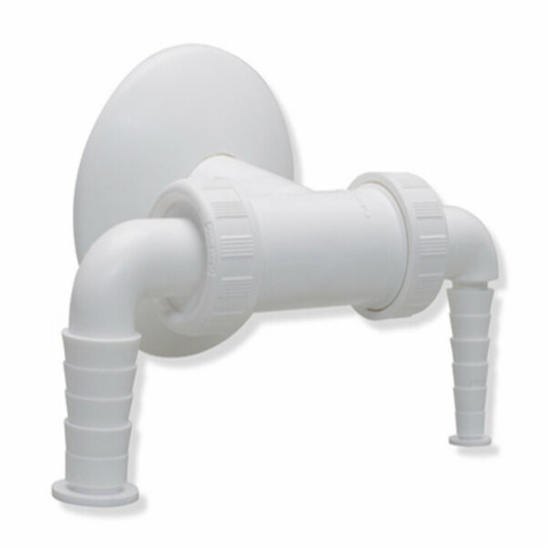 Сифон для стиральной машины 32мм -10/16 - 18/23мм. Двухсекционный. Белый (40) — изображение 1