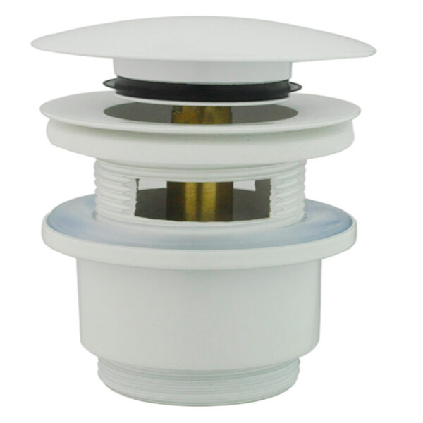 Põhjaklapp ülevooluga Põhjaklapp ülevooluga, cklick-clack 1 1/4", ülevooluavaga, messing, valge - Image 1