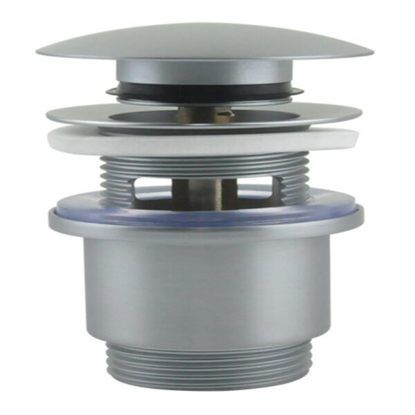 Põhjaklapp ülevooluga Põhjaklapp ülevooluga, cklick-clack 1 1/4", ülevooluavaga, messing, harjatud kroom - Image 1