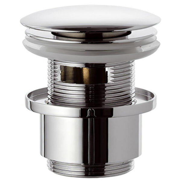 Донный клапан с переливом, cklick-clack 1 1/4", с отверстием для перелива, латунь, хром — изображение 1