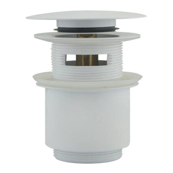 Põhjaklapp ülevooluga Донный клапан с переливом, cklick-clack 1 1/4", с отверстием для перелива, латунь, белый — изображение 1