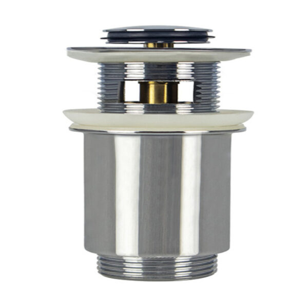 Донный клапан с переливом, cklick-clack 1 1/4", с отверстием для перелива, латунь, хром — изображение 1