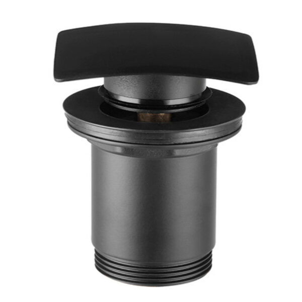 Põhjaklapp ülevooluga Донный клапан с переливом, Click-Clack 1 1/4" переливное отверстие, квадратный, латунь, черный — изображение 1