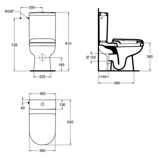 WC-kompakt EXACTO tahavooluga + aeglaselt sulguv prill-laud Ideal Standard - Image 4
