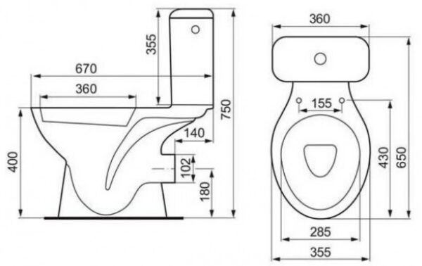 WC-kompakt KORAL tahavooluga + istelaud - Image 2