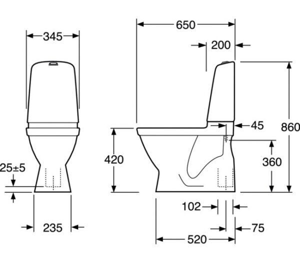 WC-kompakt NAUTIC HYGIENIC allavooluga + istelaud, Gustavsberg - Image 2