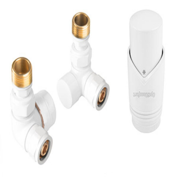 Комплект осевого термостата, угловой, белый — изображение 1