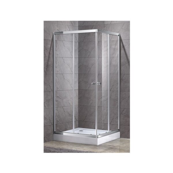 Dušinurk Flory 90x90x195cm, kandiline, kirgas klaas, komplekt - Image 1